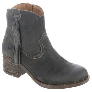 Born Charcoal Ankle Booties with Tassel